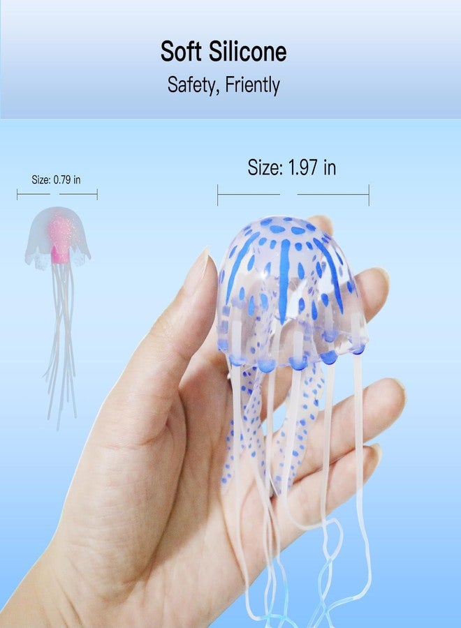 DJDIRY 5 PCS Aquarium Ornaments Soft Silicone Mini Jellyfish Decorations, Floating Artificial Realistic Jellyfish Marine Animal for Large/Small Fish Tank DIY - Image 3
